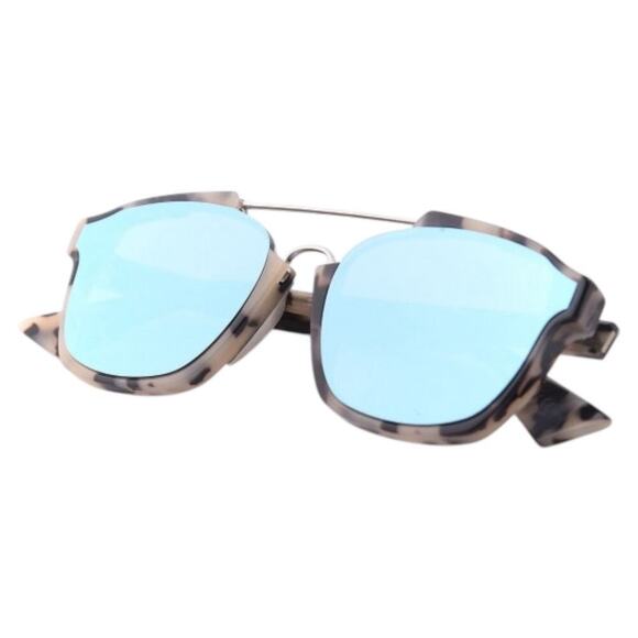 Christian Dior Abstract Aviator Sunglasses Beige Grey Tortoise Mirrored Lenses main image 12